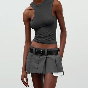Source Unknown Low Rise Micro Mini Skirt Charcoal